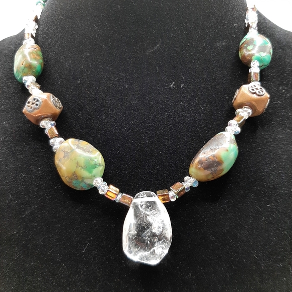 Artisan Copper and Turquoise Nexklace and Bracelet - Picture 5 of 5